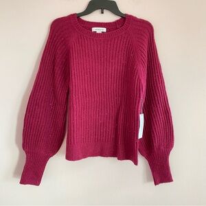 NEW Liz Claiborne Fuchsia Pink Metallic Sequins Sweater size Medium